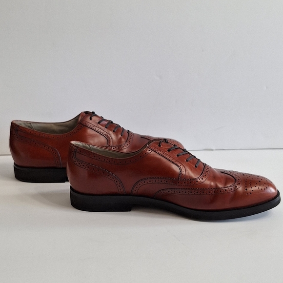 Rockport Brown Leather Wingtip Oxford Shoes with Brogue Detailing Size 13 - Picture 3 of 14